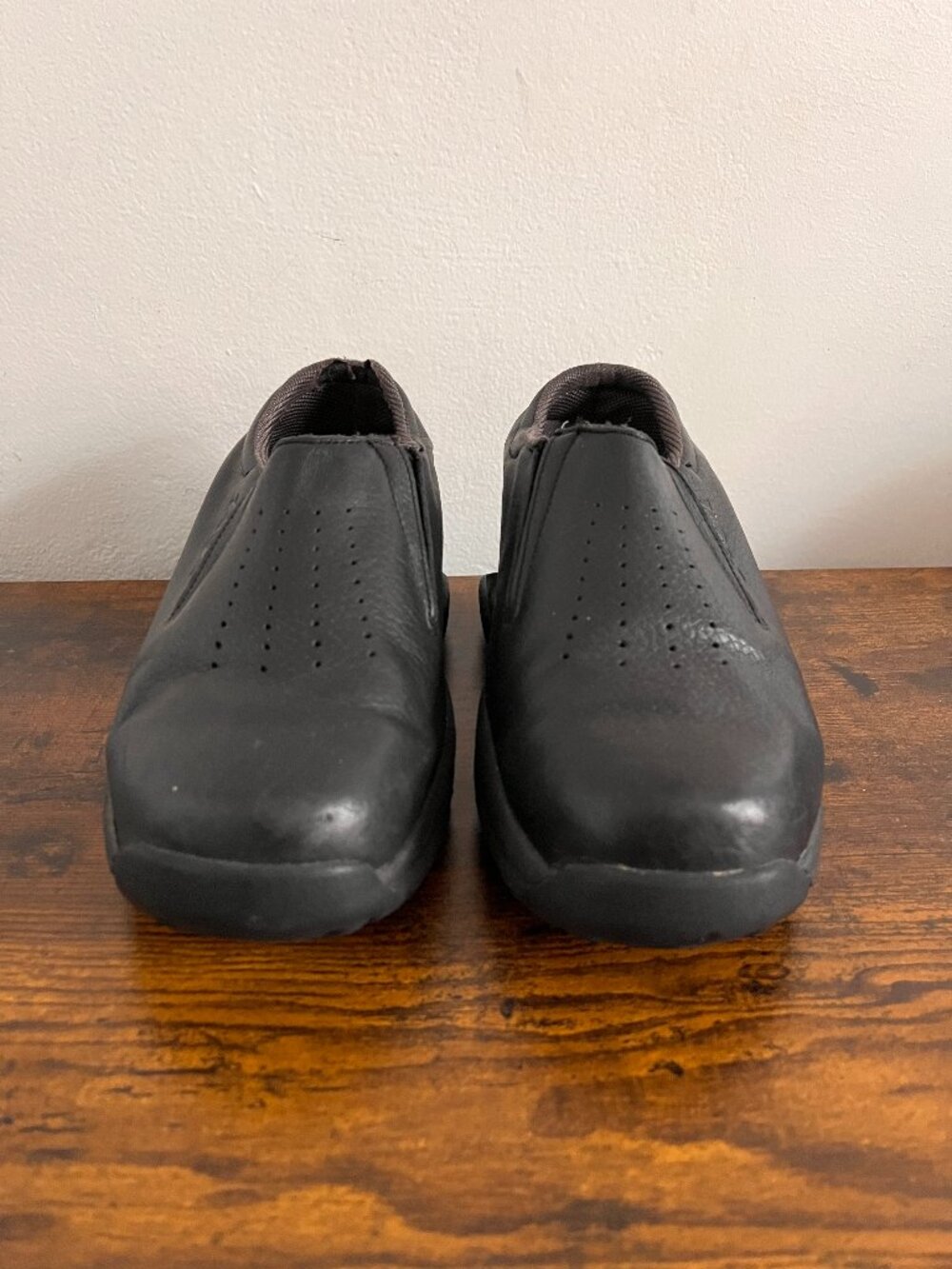 Z-Coil Black Leather Spring Heel Loafers